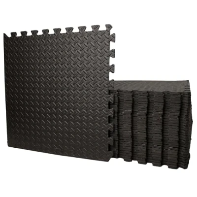 Image of 32 Piece EVA Foam Floor Protective Tiles/Mats 60x60cm Each For Gyms, Garages, Camping, Kids Play Matting, Hot Tub Flooring Mats And Much More! Covers 11.52 sqm (124 sq ft)