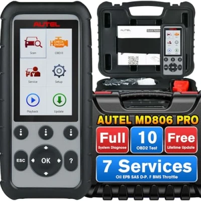 Image of Autel MaxiDiag MD806 PRO Car OBD2 Scanner: Full System Diagnostic Scan Tool, Upgrade Ver. of MD808 MD802, 7 Hot Services: DPF Oil Reset BMS SAS Throttle A/F EPB, AutoScan Data Print Free Update