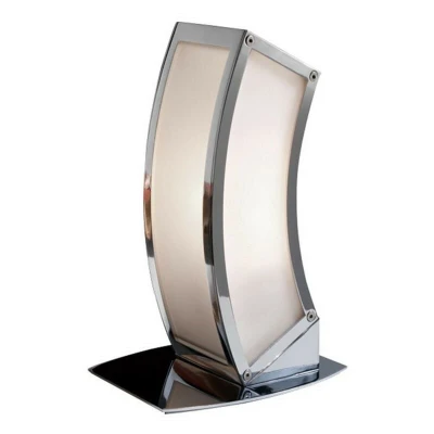 Image of Duna E27 Table Lamp 1 Light E27, Polished Chrome, White Acrylic