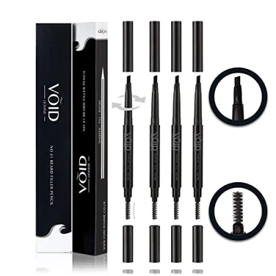 Image of VOID Homme Beard Pencil Filler (Dark Brown, Set of 4) Instant Pen for Thicker Beard, Mens Filling Kit, Thickener and Waterproof Kit