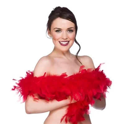 Image of Wicked Costumes Adult Unisex Feather Boa Fancy Dress Accessory Red