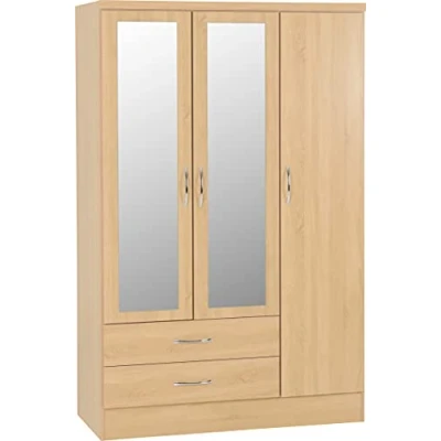 Image of Seconique Nevada 3 Door 2 Drawer Wardrobe in Sonoma Oak Effect