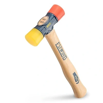 Image of Mallet Hammer, Red &amp; Yellow Rubber, 12 oz. DFH