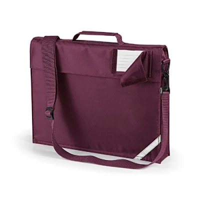 Image of Quadra junior book bag with strap in burgundy