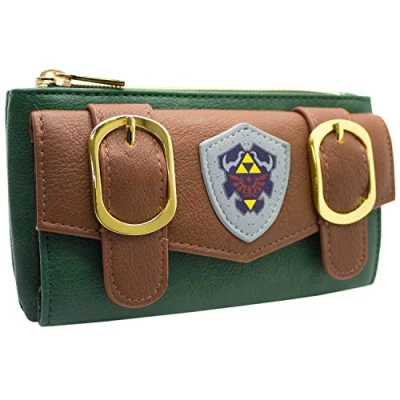 Image of Hylian Shield Legend of Zelda Link Outfit Buckle Purse Envelope Coin Pocket &amp; Card Holder, Green