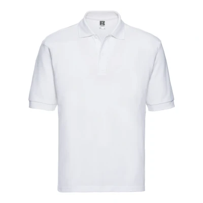 Image of Russell Athletic Mens Polycotton Pique Polo Shirt (White) Size 4XL