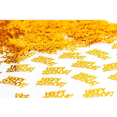 Image of SHATCHI 14 Gram Golden Happy Birthday Confetti Table Scatter Glitz Sprinkles Stardust Bday Party Decorations For Kids Adults, Gold
