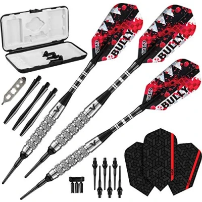 Image of Viper Bully 80% Tungsten Soft Tip Darts with Storage/Travel Case, Coarse Knurling, 18 Grams