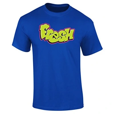 Image of Mens Fresh Graffiti Spray Prince Style T Shirt Royal Blue (XL)