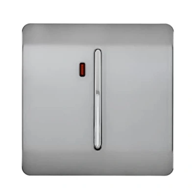 Image of Trendi Artistic Modern Glossy 45 A Tactile Light Switch &amp; Neon Insert Stainless Steel