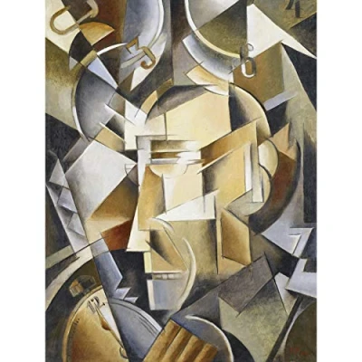 Image of Kliun The Clockmaker Face Abstract Painting Large Print Poster Wall Art Decor Picture