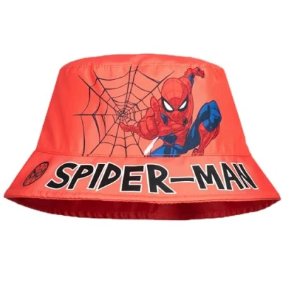 Image of Marvel Spiderman Bucket Hat for Boys Age 3 9 Summer Kids Lightweight Breathable Sun Gift Red