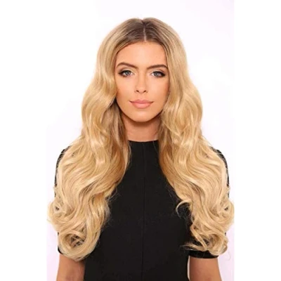 Image of Lullabellz Super Thick Natural Wavy Clip In Hair Extensions 5 Piece, 22 Inch Length, Mixed Auburn