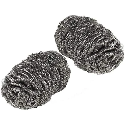 Image of Kleeneze KL072214EU Mighty Scourers Recycled Stainless Steel Ideal for Grills, Ovens, BBQs, Pans 2 Pack