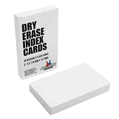 Image of Apostrophe Games Dry Erase Index Cards 45pcs Laminated Blank Reusable Note for School, Work, Housework, to Do Lists Practical Card Sheets 7.6 cm x 12.7
