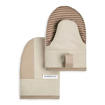 Image of KitchenAid Kitchen Aid Beacon Mini Oven Mitt Set, 5.5&quot;x8&quot;, Milkshake/Beige