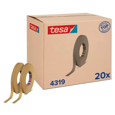 Image of Tesa 4319 High Ekrepptes Paper Tape for Painting and Applications, Gewerbliches Container with 20 Rolls, 04319 00005 00
