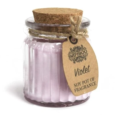 Image of Soy Pot Of Fragrance Glass Jar Candle Violet
