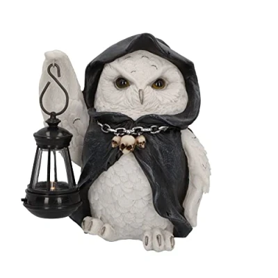 Image of Nemesis Now Reapers Flight Owl Lantern Figurine, White 17cm