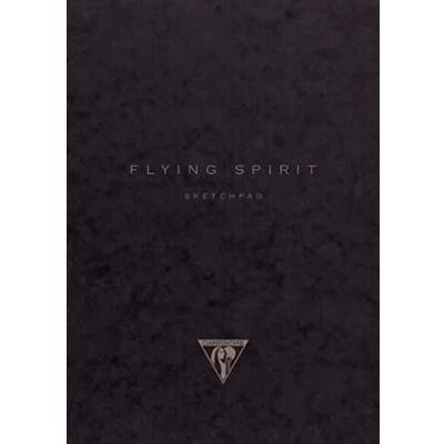 Image of Clairefontaine Ref 930020C Flying Spirit Black Cover Sketchbook (60 Ivory Pages) 19 x 25cm in Size, 90gsm Drawing Paper Assorted Designs (Pack of 5)