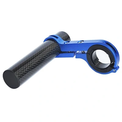 Image of UPANBIKE Bike Handlebar Extender Extension Carbon Fiber Bracket Aluminum Alloy Clamp for Bicycle Speedometer Headlight Light Lamp Holder (Blue 10cm Single Clamp)