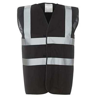 Image of Yoko Unisex Premium Hi Vis Waistcoat Vest / Jacket (L) (Black)