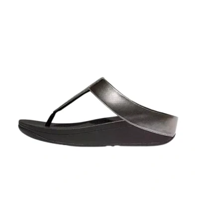 Image of Fitflop Women&#039;s FINO GLITTERDUST Metallic Toe Post Sandals, Grey, 9 UK