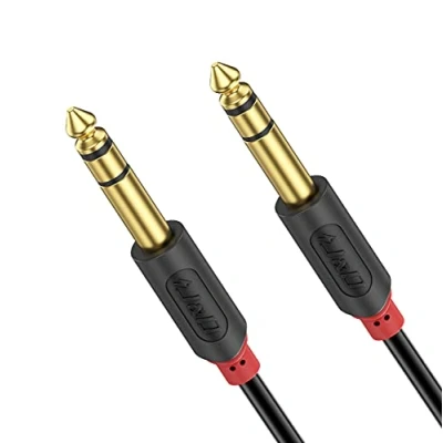 Image of J&amp;D 1/4 inch TRS Cable, Gold Plated Audiowave Series 6.35mm Male to Balanced Interconnect PVC Shelled Stereo Audio 4.5 Meter
