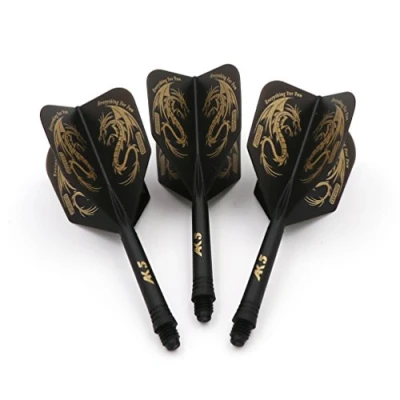 Image of CUESOUL ROST Integrated Dart Shaft and Flights,big wing shape,Set of 3 pcs Dragon Pattern(CSAK 5JL1)