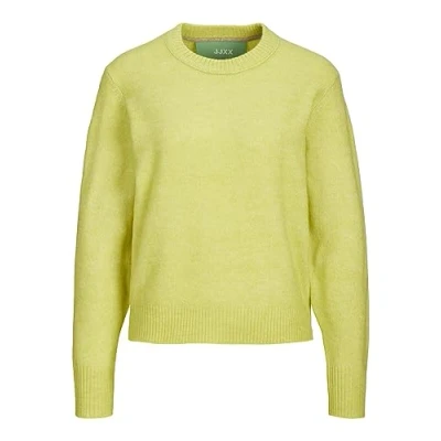 Image of JJXX Women&#039;s Jxsiline Various Crew Knit Noos Jumper, Limeade/Detail:/Peyote Neck Piping, XS