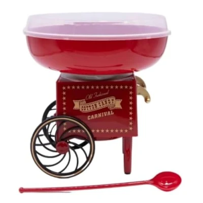 Image of Marco Paul Candy Floss Machine Cotton Maker 500W Retro Design Easy to Use Electric Perfect for Home Parties, Movie Nights, and Kitchen Decor Sugar