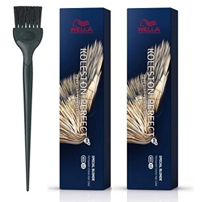 Image of Wella Koleston Perfect Me+ 12/1 Pack of 2 Special Ash Blonde 60ml and Color Brush
