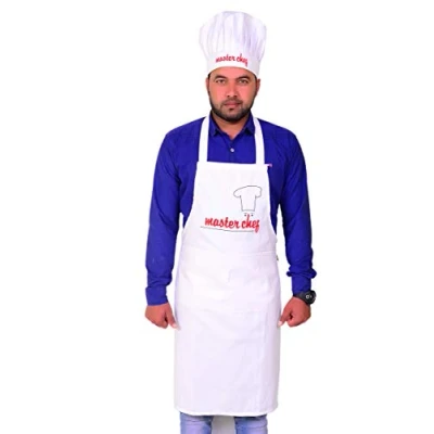 Image of Sterling Smart® Mens Cotton APRON &amp; Hat Set Cooking Chef Kitchen Novelity BBQ Funny Novelty Grilling Ideas BAKEWARE (Master Set)