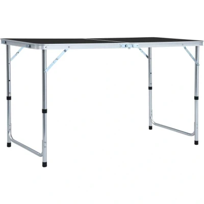 Image of vidaXL Foldable Camping Table Grey Aluminium 120x60 cm