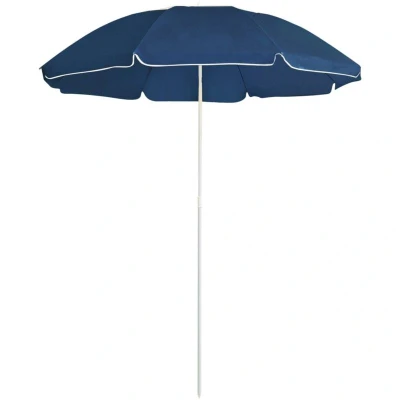 Image of vidaXL Garden Parasol with Steel Pole Blue 180 cm