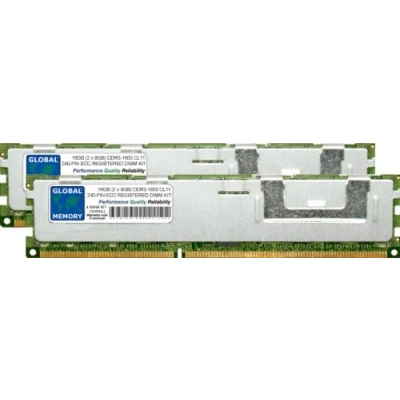 Image of 16GB (2 x 8GB) DDR3 1600MHz PC3 12800 240 PIN ECC REGISTERED DIMM (RDIMM) MEMORY RAM KIT COMPATIBLE WITH SERVERS/WORKSTATIONS/MOTHERBOARDS (4 RANK CHIPKILL)