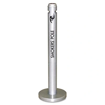 Image of Rubbermaid Commercial Products FGR1SM, Smokers&#039; Pole, Silver, 41 Inches
