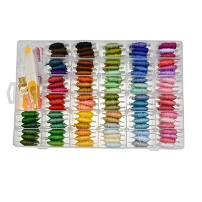 Image of Embroidery Floss,Embroidery Thread Kits,100 Colors Friendship Bracelets Needles,140pcs Craft Floss Bobbins Cross Stitch Sewing Tool w/Organizer Storage Box
