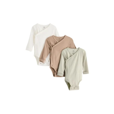 Image of 3 pack wrap bodysuit