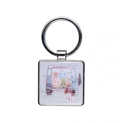 Image of Wrendale Designs Paws for a Picnic&#039; Labrador and Spaniel Keyring