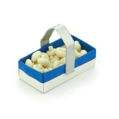 Image of MyTinyWorld Handmade Dolls House Miniature Punnet With 25 Mushrooms