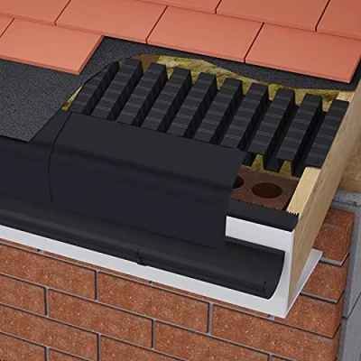 Image of Timloc EVP6/25 Pack 300mm 25,000mm 6m Eaves Vent 300 mm Roll Form &amp; 25,000 mm² Free Air Flow, Black