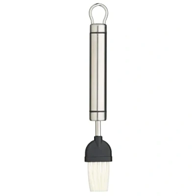 Image of KitchenCraft KCPROPB Professional Nylon Bristle Pastry Brush for Basting and Glazing, Stainless Steel, 20 cm, Silver