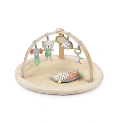 Image of Ingenuity Every Season Plush Lambswool Baby Play Gym and Mat, Breathable, Tummy Time 0+ Months Natural