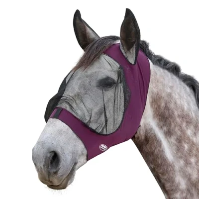 Image of WeatherBeeta Deluxe Stretch Eye Saver with Ears, Purple/Black, Pony