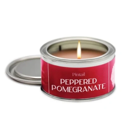 Image of Pintail Candles Paint Pot Candle (Peppered Pomegranate Home Fragrance) Scented Long Burning (14 Hour Burn Time), Hand Poured Gifts for Women Genuine Gift