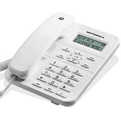 Image of Motorola CT202 Corded Landline Telephone, Home Phone, House Office Handsfree Speakerphone, Caller ID, LCD Display, Memory keys, Alarm