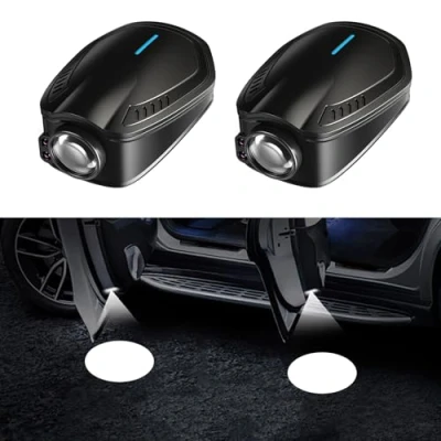 Image of GZYZXP Custom Logo Wireless LED Projector, 2 Pcs Car Welcome Light, Door Lights, Puddle USB charging, Customize Light for All Models, Accept