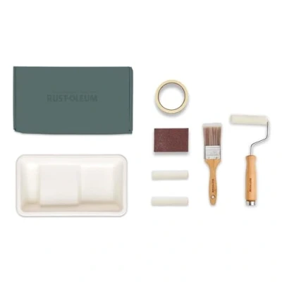 Image of Rust Oleum Ready to Roll Eco Paint Kit (Small) Kitchen Tile Matt Ocean Blues
