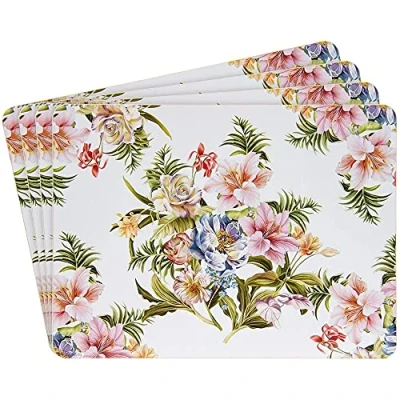 Image of The Leonardo Collection Lily Rose Floral Design Set of 4 Placemats